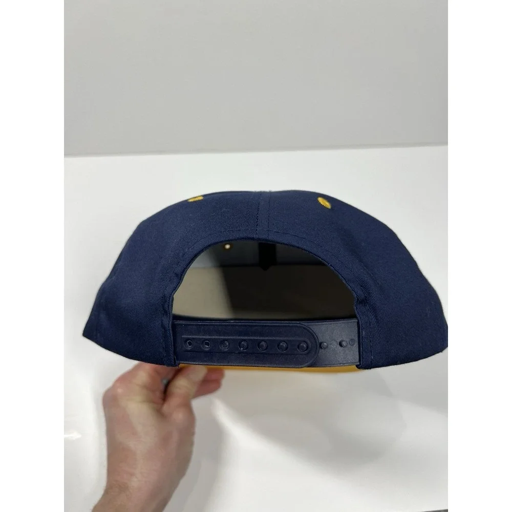 VTG Michigan Wolverines Hat Mens Adjustable‎ Blue Snap Back 80s Signatures NCAA